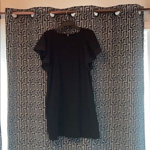 J.Crew Black Swiss Dot Short Dress Flutter Sleeves
